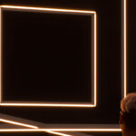 person staring at square lights