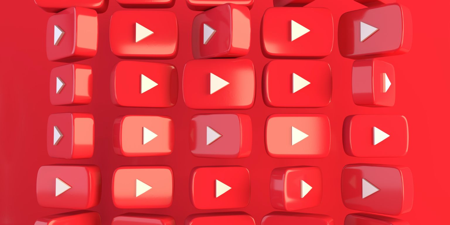 collage of youtube logos on red background