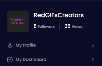 Creator Analytics: Screenshot of profile menu that includes "My profile" and "my dashboard"