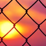 Sunset throught a gate