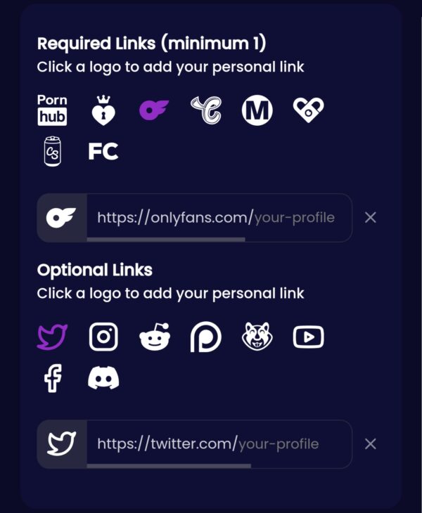 how to add onlyfans link to redgifs profile