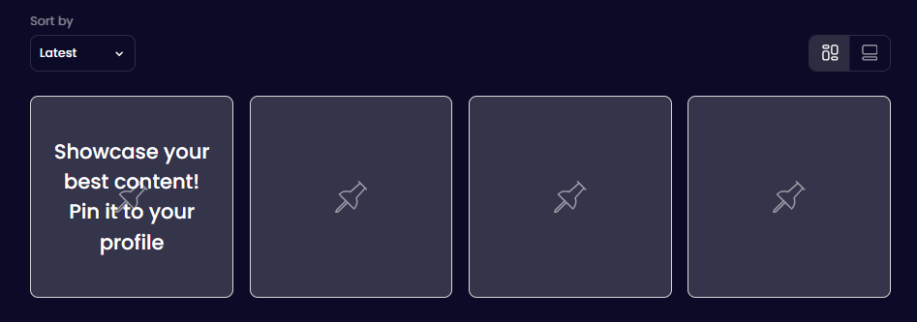 screenshot of redgifs profile with pinned posts. showcase your best content. pin it to your profile