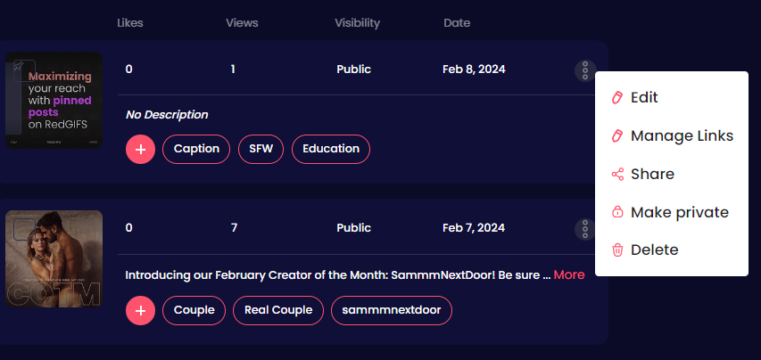manage description feature added during january recap
